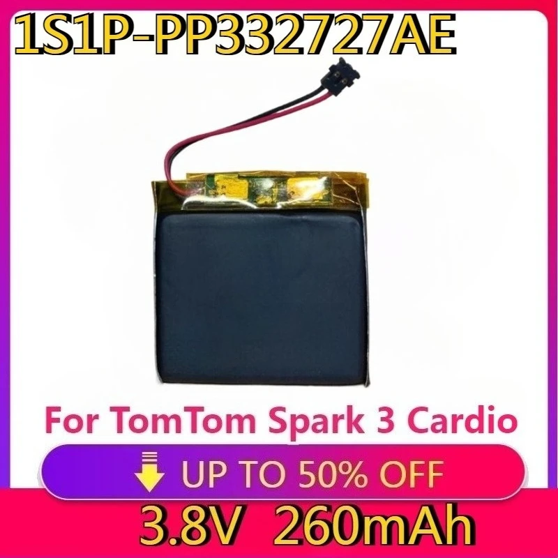 

New High Quality 1S1P-PP332727AE for TomTom Spark 3 Cardio GPS Watch Acumulator 2-wire Plug 260mAh Music Battery 332727 PP332727