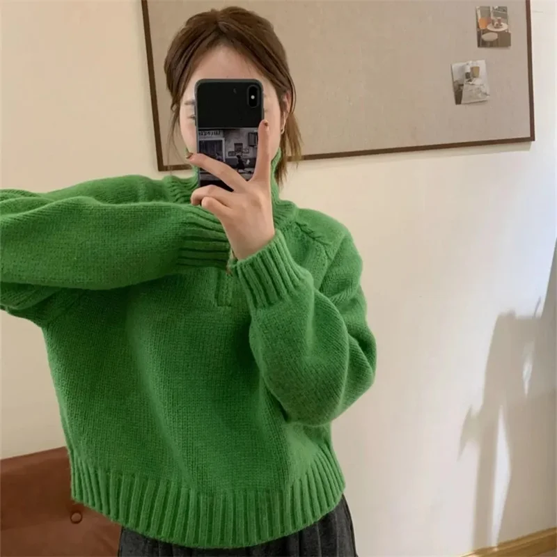 Women Spring Turtleneck Sweater Knitted Soft Pullovers cashmere Jumpers Basic Solid Soft Sweaters Women Autumn Winter Casual Top