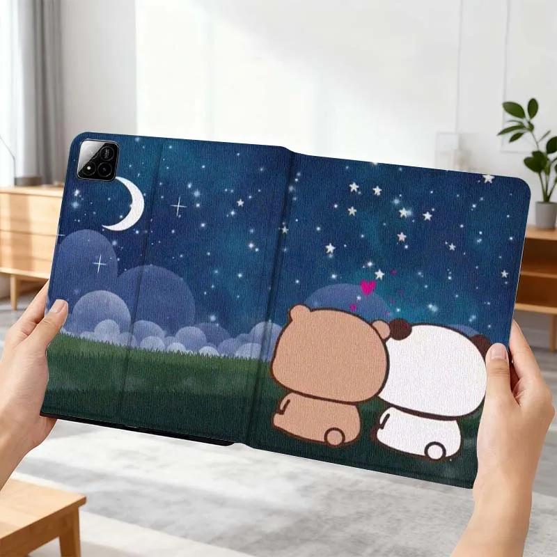 

Cute Bear Starry Night Gift For Xiaomi Mi Pad Mini 4 5 6 7 SE Pro Plus Redmi Pad 2 SE 2025 8.8 11 Foldable Tablet Case