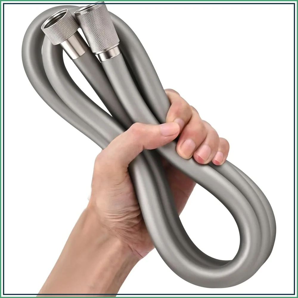 

Extra Long Silicone Shower Hose, Explosion Proof Anti Winding, 79 Inch, Flexible Replacement for Showerheads, Spray, Bidet, Bathing, Toilet Cleaning (Brushed Nickel)