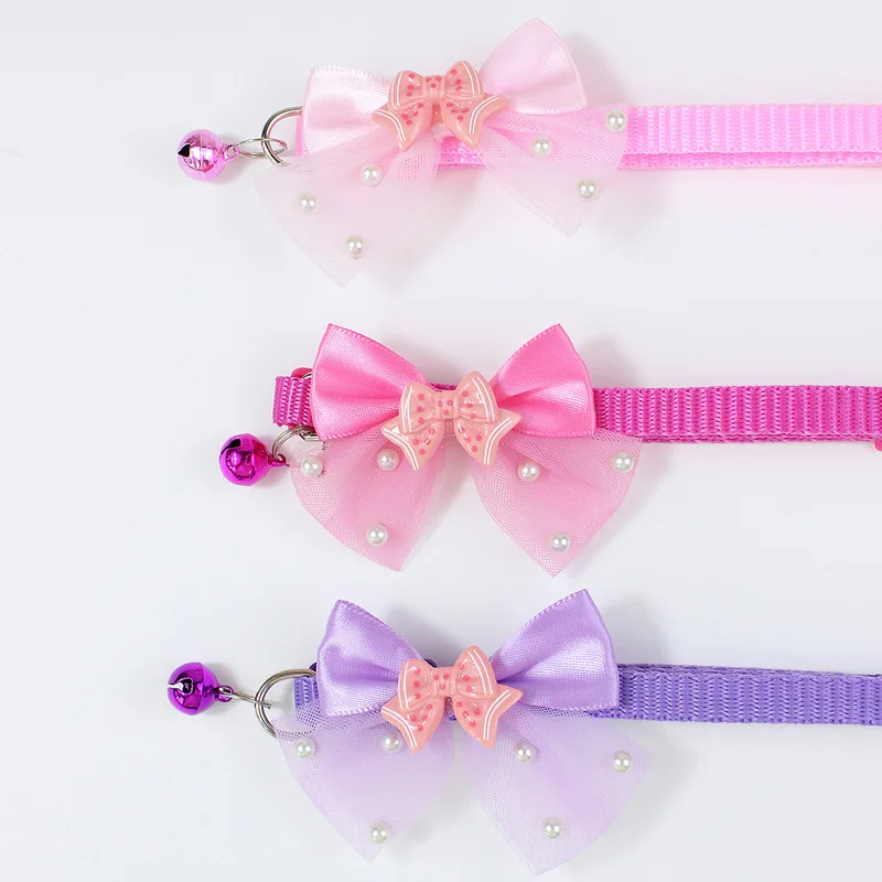 3 قطعة قابل للتعديل الحيوانات الأليفة ربطة القوس فيونكة طوق مع جرس لينة القط الكلب قلادة الأزياء الديكور للقطط الجراء احتفال الحفلات