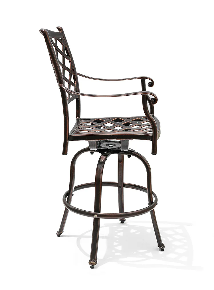 Outdoor Dining Table and Chairs Swivel Chairs Commercial Street Milk Tea Shop Hotel Open-air Cast Aluminum Tables and Chairs