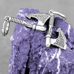 Creative Design Viking Axe Celtic Knot Drop Earrings Fashion Stainless Steel Men Earrings Hip Hop Punk Party Jewelry Gift