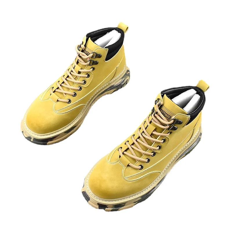 Retro Design Men Casual Shoes High Top Genuine Leather Ankle Boots Male Fashion Platform Lace Up Sneakers 2024 New