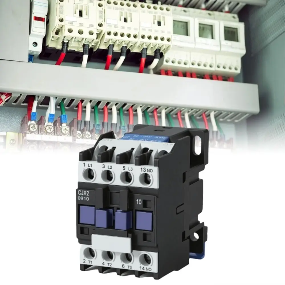 12A Rated Current AC Contactor 380V Coil Voltage 3P Three Pole Magnetic Contactor DIN Rail Installation 220V Coil Voltage