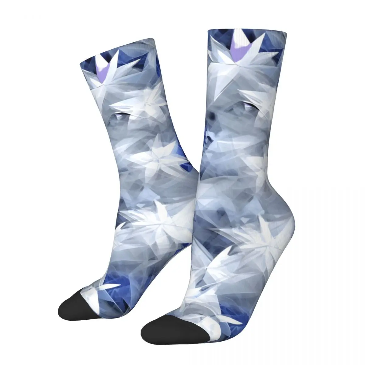 Crazy compression Blue Shibori Butterfly Pattern Collection 2 Of 4 Sock for Men Harajuku Seamless Pattern Crew Sock Casual