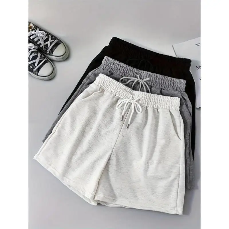 

ex Pure Color Dstring Waist orts Retro Sle Ciwalk Nine-Piece Pants Men's Women's ort orts Spring