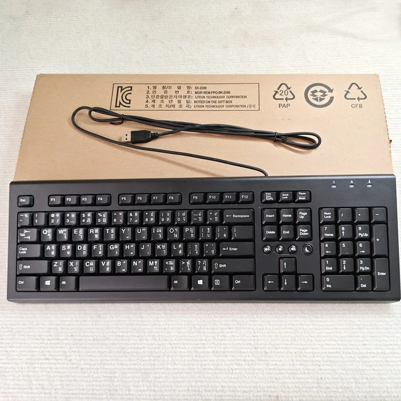 Teclado con cable USB de diseño tailandés para teclado de oficina de ordenador de sobremesa portátil HP SK-2086