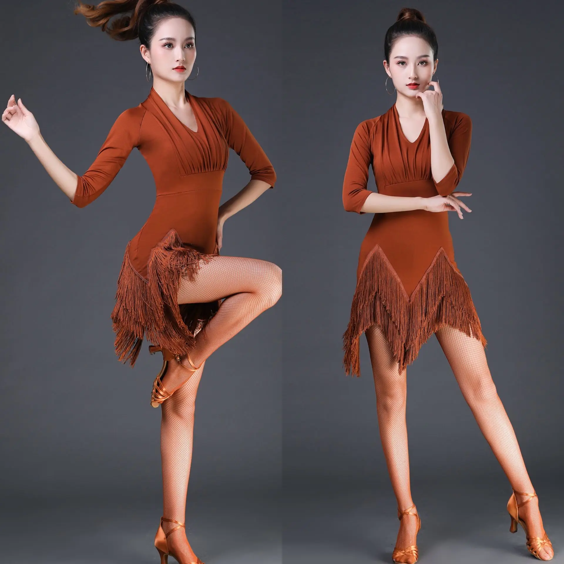 

Женское платье с кисточками для латинских танцев, платье для взрослых, женские танцевальные костюмы для соревнований, сценические костюмы, платье для сальсы, ча-ча, румбы, новое