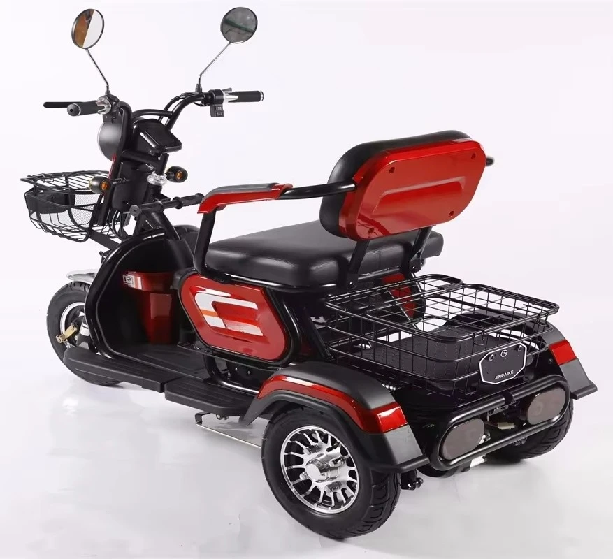 WWT Hot-selling logo custom three-wheel electric freight tricycle with child seat 48V 600W 800W battery-powered adult electric s
