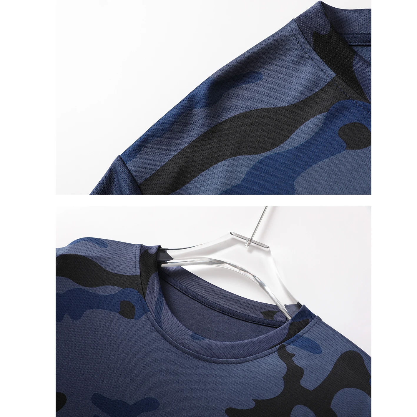 Men 2‑Piece Sports Suit Back Printed Camo Long Sleeve T‑Shirt 2 in 1 Shorts 5 Colors Gym Running Training Sportswear Set view 5