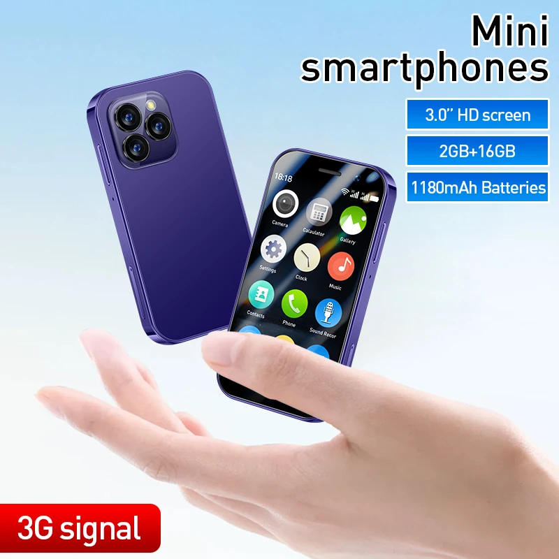SOYES I14 Mini Smartphone S13 PRO WCDMA 3G Network Dual SIM Android 9.0 Quad Core 2GB 16GB 3.0Inch HD Display Small Mobile Phone