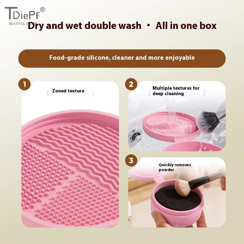 Caja de limpieza de brochas de maquillaje, esponja de limpieza rápida, cepillo para sombra de ojos, limpiador en seco, herramienta de limpieza de polvo, accesorios de maquillaje, 1 ud.