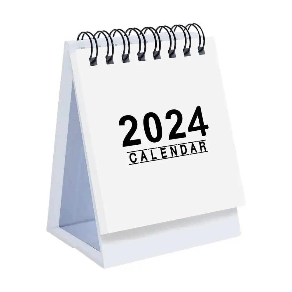 2024 Creative English Mini Calendar Decoration Office Notepad Home Weekly Planner Paper Portable Student Desktop Desk Gift C9H5