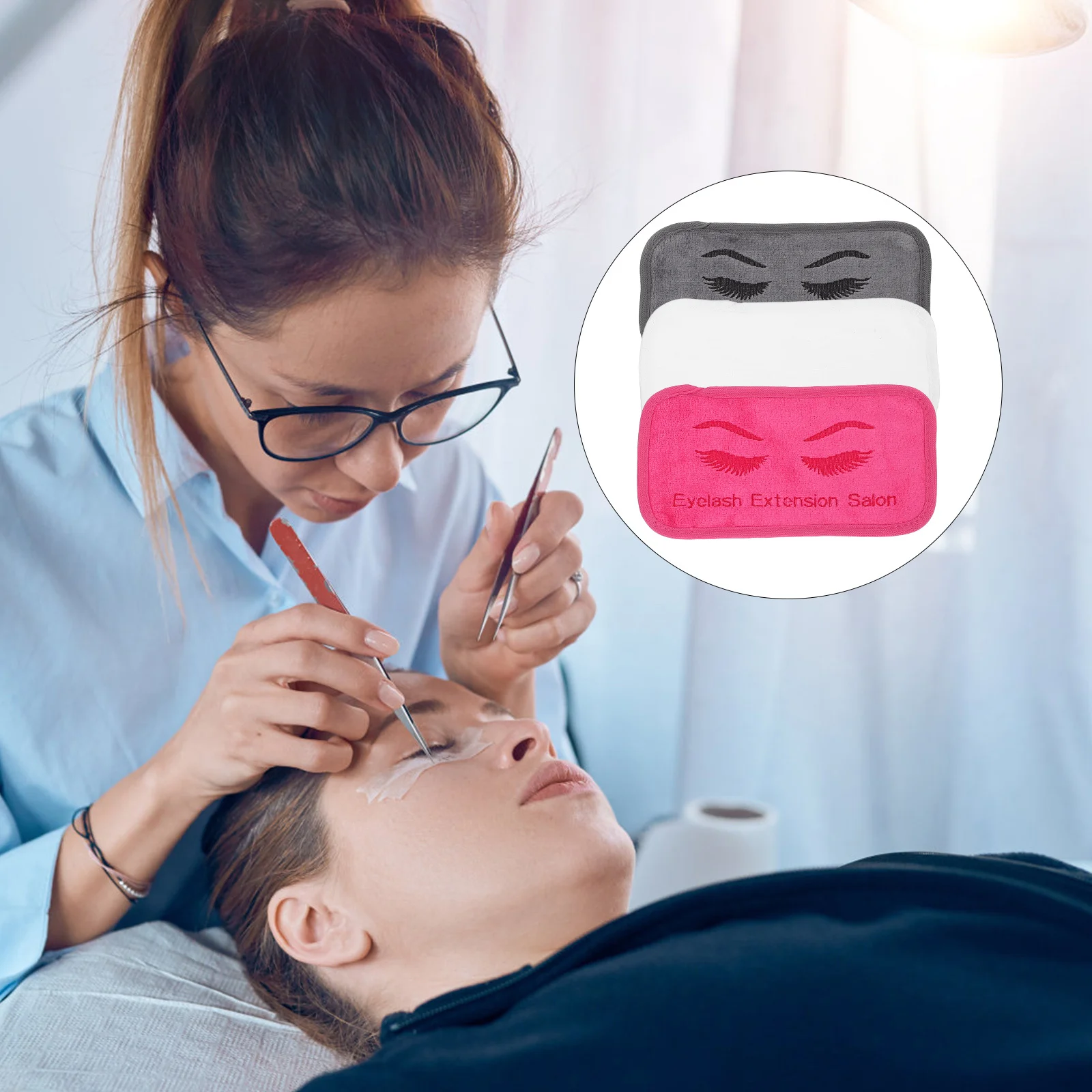 3 szt. Podkładki pod rzęsy do przedłużania, prostokątne podkładki pod sztuczne rzęsy, wielokrotnego użytku, poduszki do przedłużania rzęs, do użytku w salonie i w domu, narzędzia do rzęs