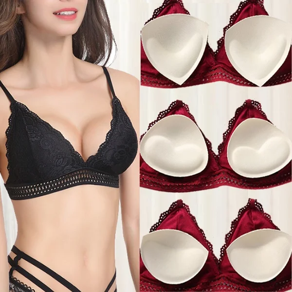 

2Pcs Women Bra Insert Pad Bra Cup Thicker Breast Push Up Silicone Pads Nipple Cover Stickers Bikini Inserts Undies Intimates