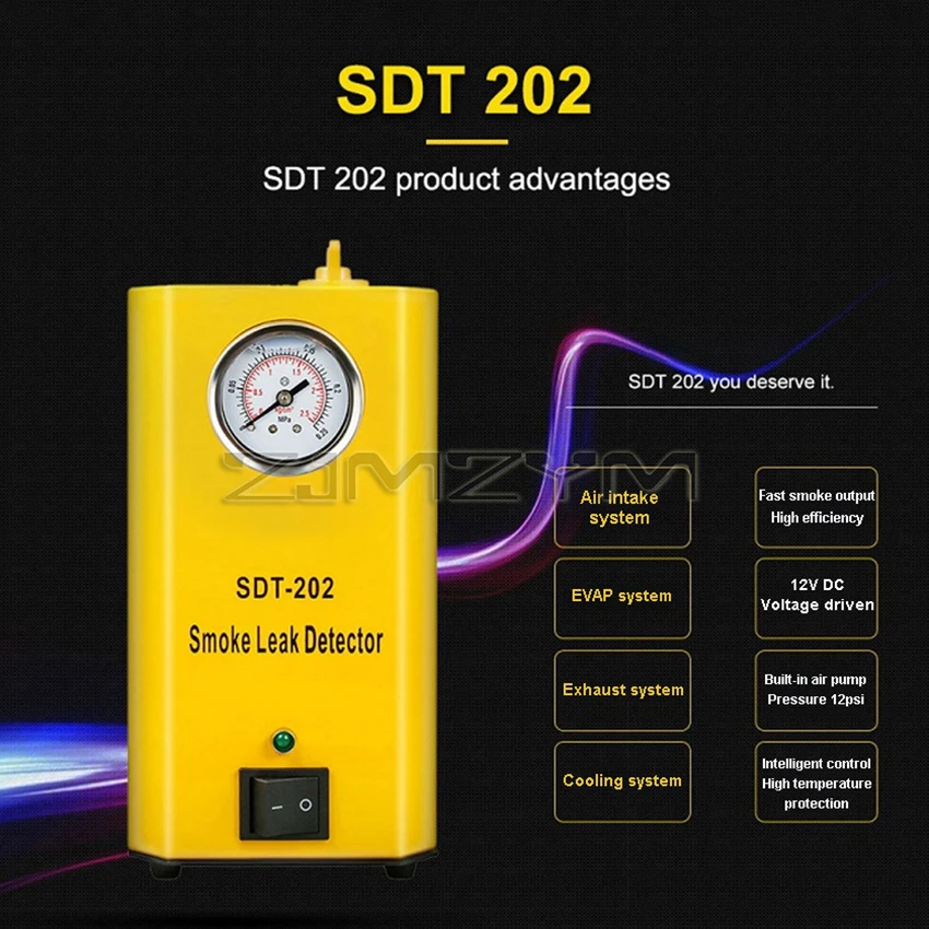 SDT106 SDT202 SDT206 Car Smoke Leak Detector Automotive EVAP Leakage Gas Leakage Locator Oil Pipe Generator Diagnostic Tool