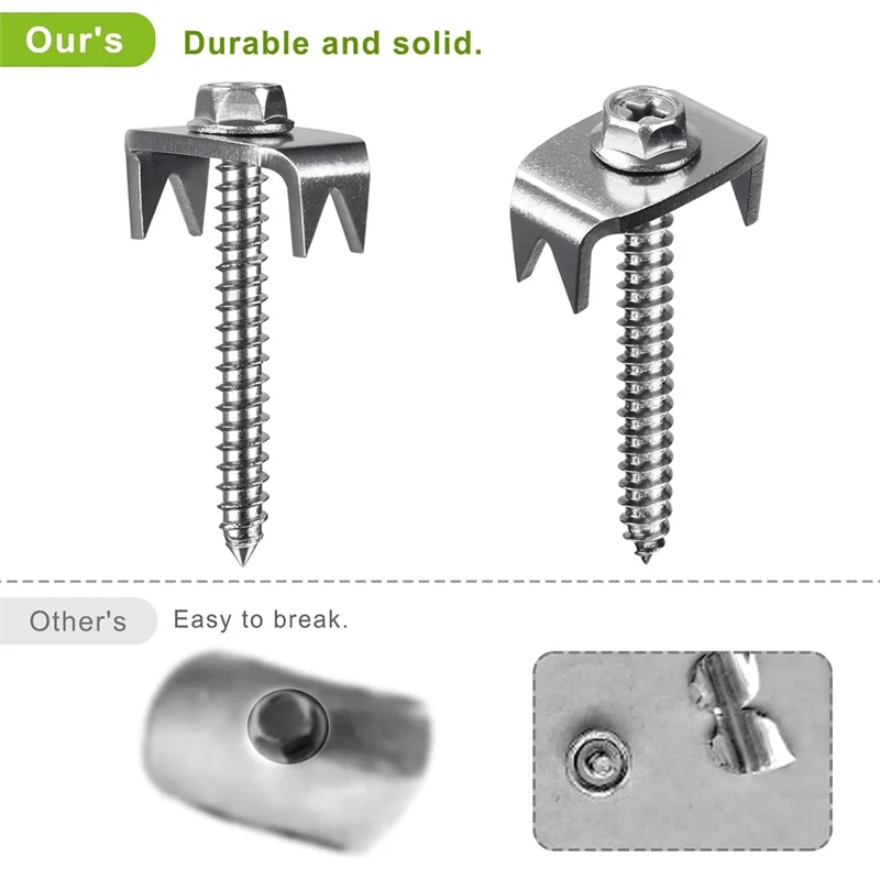 Zszywki do ogrodzeń BMBY, gwoździe do ogrodzeń z drewna miękkiego, wielorazowe zszywki do ogrodzeń drucianych, śruby do siatek i ogrodzeń tkanych, mocowanie drutu.