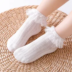 Spring/Summer 2024 New Children's Breathable Comfortable Soft Baby Korean Fashion Lace Mesh Dance Solid Color Socks 776