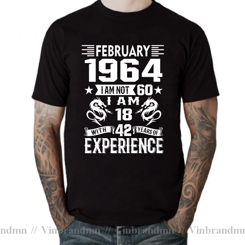 I'm 18 with 42 Year of Experience Born in 1964 Nov September Oct Dec Jan Feb March April May June July August 60Th Birth T Shirt