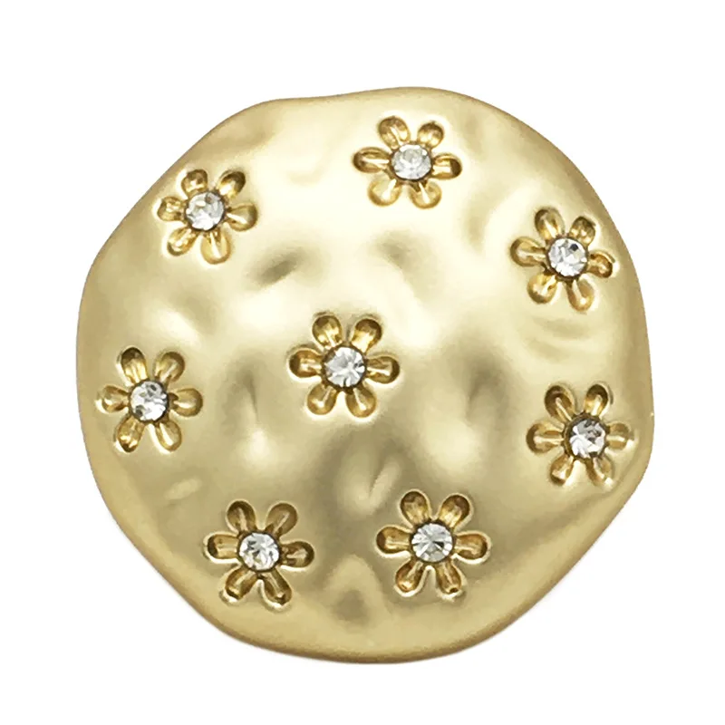 10PCS Misty Gold Irregular Round Flower Metal Buttons Matte Buttons Women Cashmere Knit Cardigan Sweater Coat Buttons