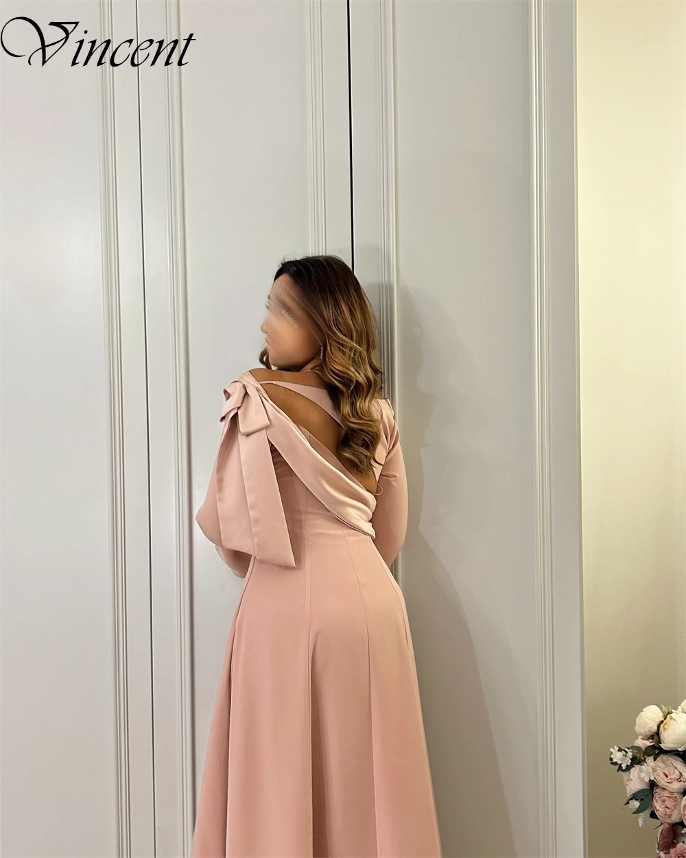 Customized Classic Strapless Long Sleeves Prom Dresses Simple A-Line Special Occasion Gowns High Quality Jersey Evening Dresses