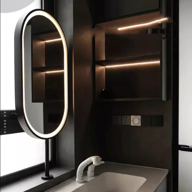 Vanity Decorative Wall Mirrors Desk Mirror Accessories Led Makeup Circular Shower Golden Floor Large Size Room Decor Full Body