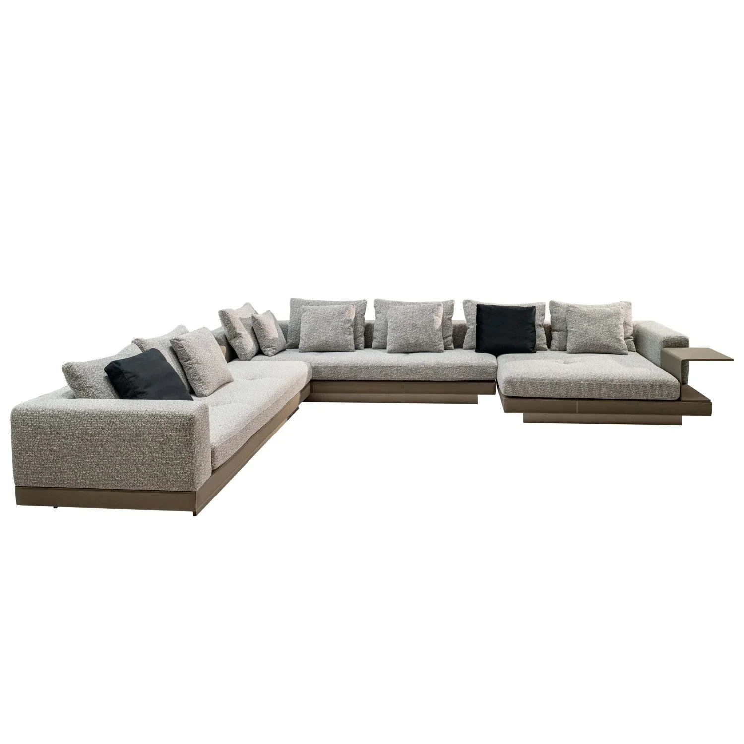 High Quality Italian Minimalism Living Room Furniture L Shaped Fabric Modular Sectional Sofa Set Solid Wood Frame