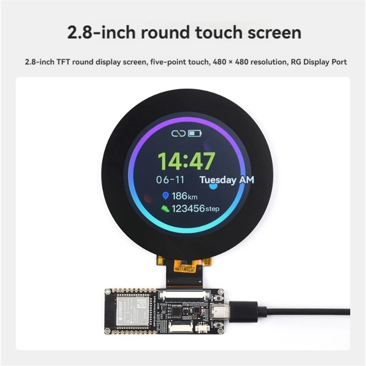 ESP32-S3 Driver Board with Touch LCD Display Onboard WROOM-1-N8R8 Module 480x480 ST7701 Display Driver C