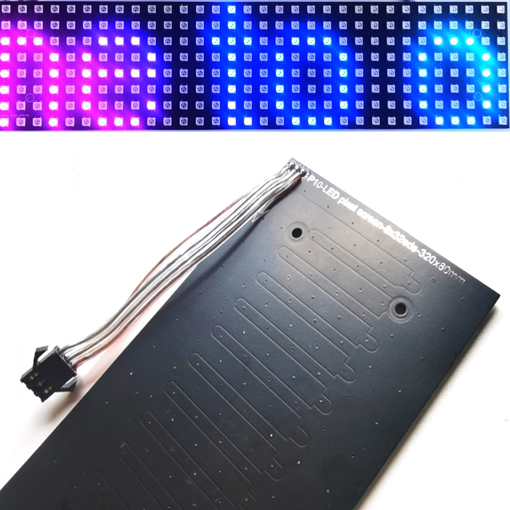 Imagem -03 - Rgb Led Screen Panel Programável Full Color Dot Matrix 80x320 mm Protocolo Spi 5050led Beads para Billboard Decor 8x32 5v Ws2812