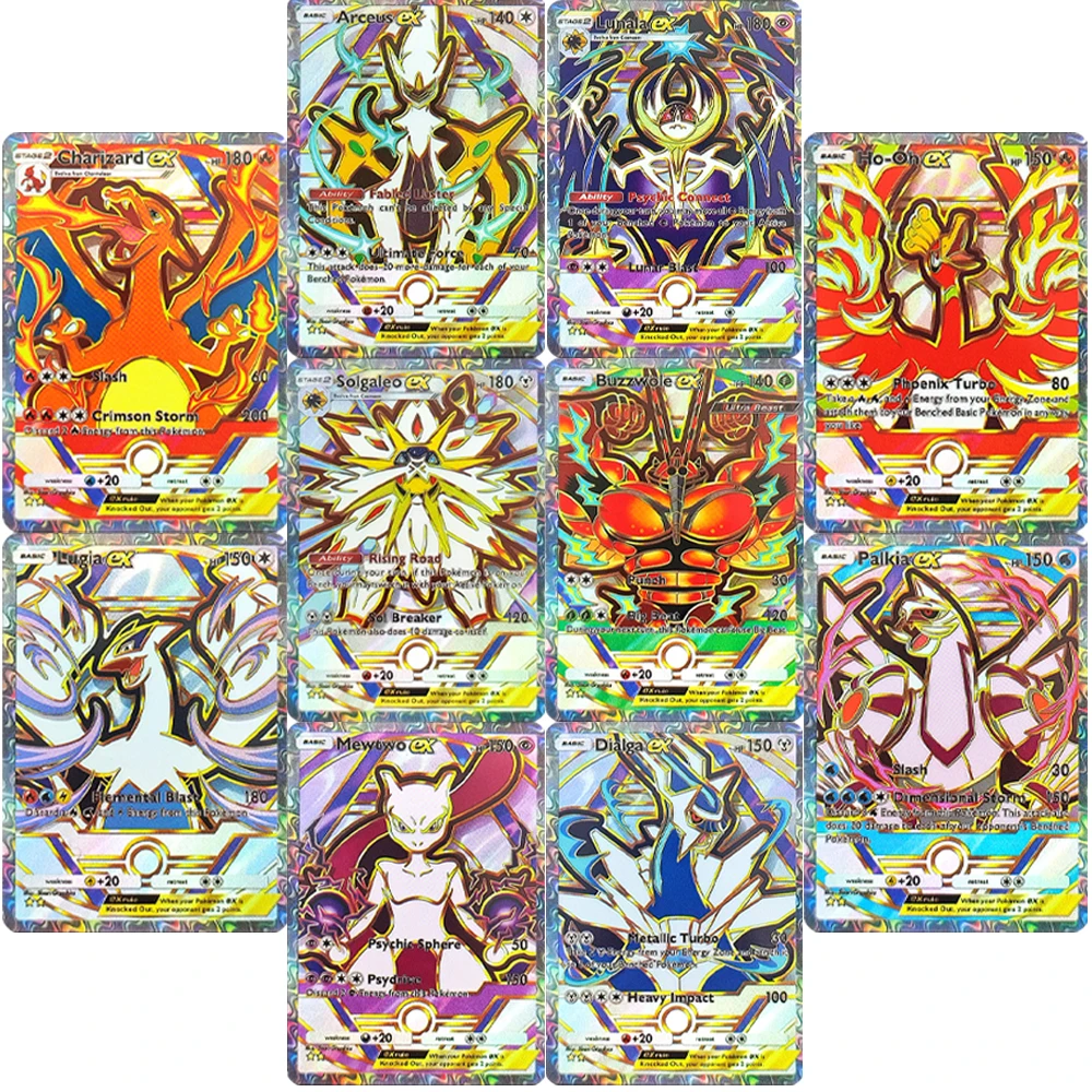 PKM DIY TCG Pocket Collection EN Cards Deluxe Pack: ex (A4b) set Charizard Eevee Textures Card Immersive Rare IR Anime Game Card