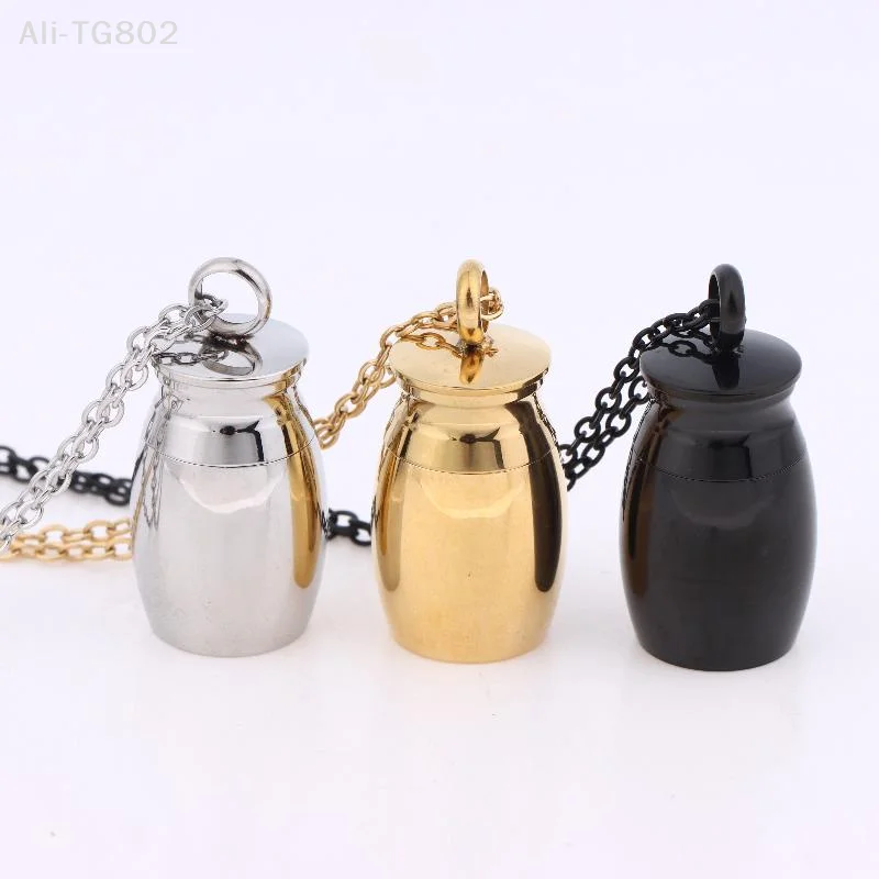 

Mini Stainless Steel Bone Ash Pendant Removable Cinerary Urn with Necklace Memorial Well-Sealed Jar for Ashes