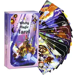 Baraja de tarot mágico Witchy Un encantador baraja de tarot de 78 cartas diseñada con ilustraciones mágicas y encantadoras 10,3 * 6 cm