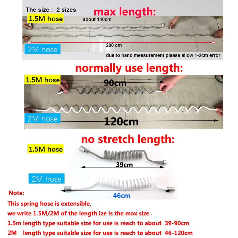 Spring Flexible Retractable telephone line tube shower head water Hose For Shower Head Toilet Bidet Water Pipe K5