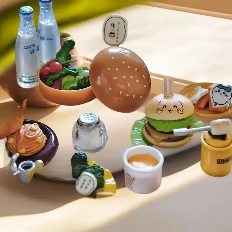 Vajilla de hamburguesa para casa de muñecas, caja de comida, Mini plato de juego de comida, modelo de decoración de cocina en miniatura, accesorios DIY, 1 Juego, 1/6