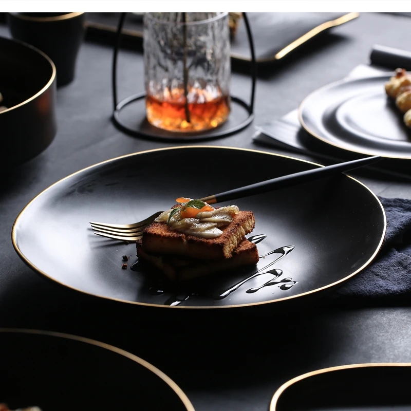 

Керамическая большая посуда для ужина специальной формы, посуда для стейка CN (Origin)