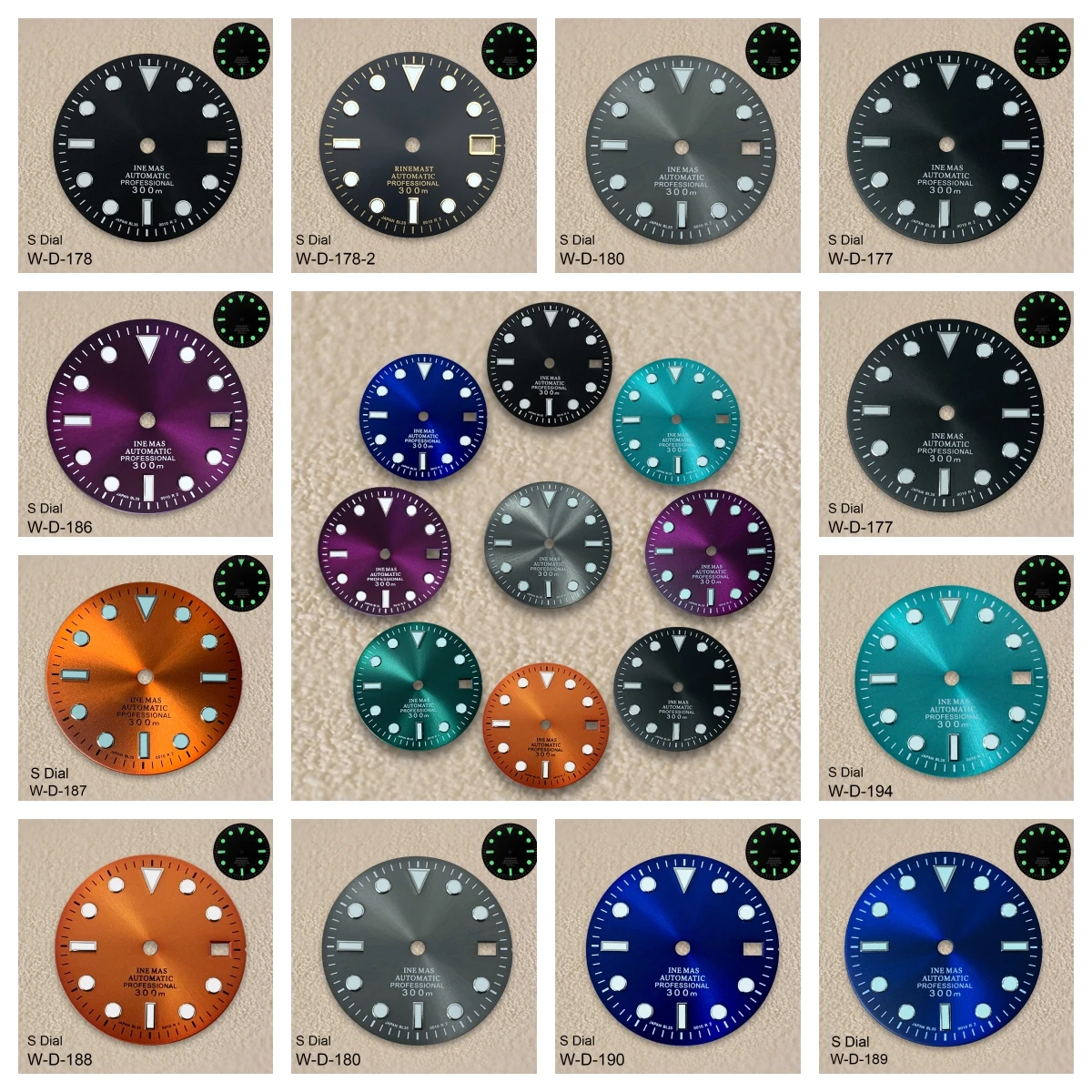 

28.5mm S Logo SUB Sunray Dial Fit NH35/NH36/4R/7S Japanese Movement Green Luminous High-Quality Watch Modification Accessories