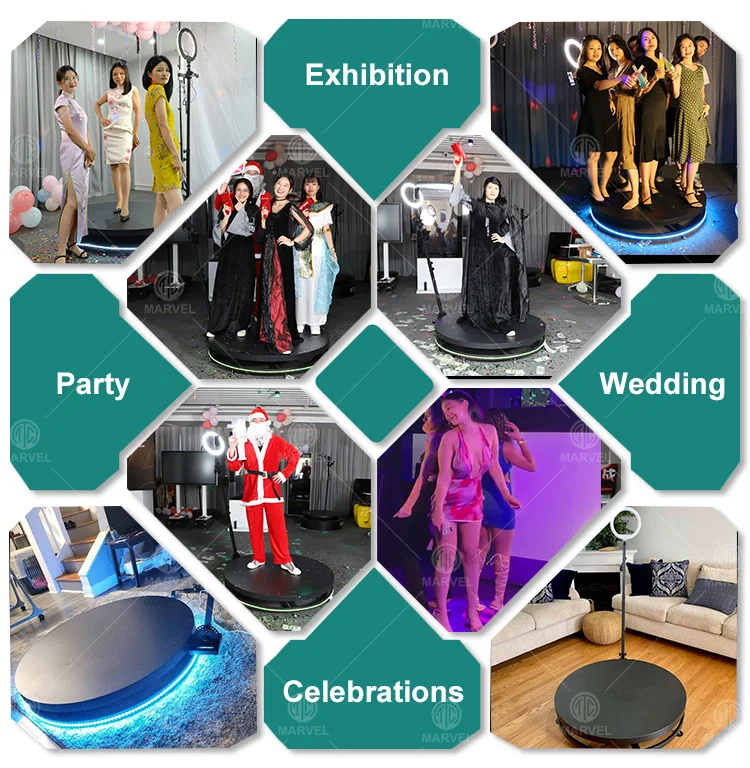 Fast Delivery Software Wireless Control 57cm 68cm 360 Photo Booth For Wedding Stage