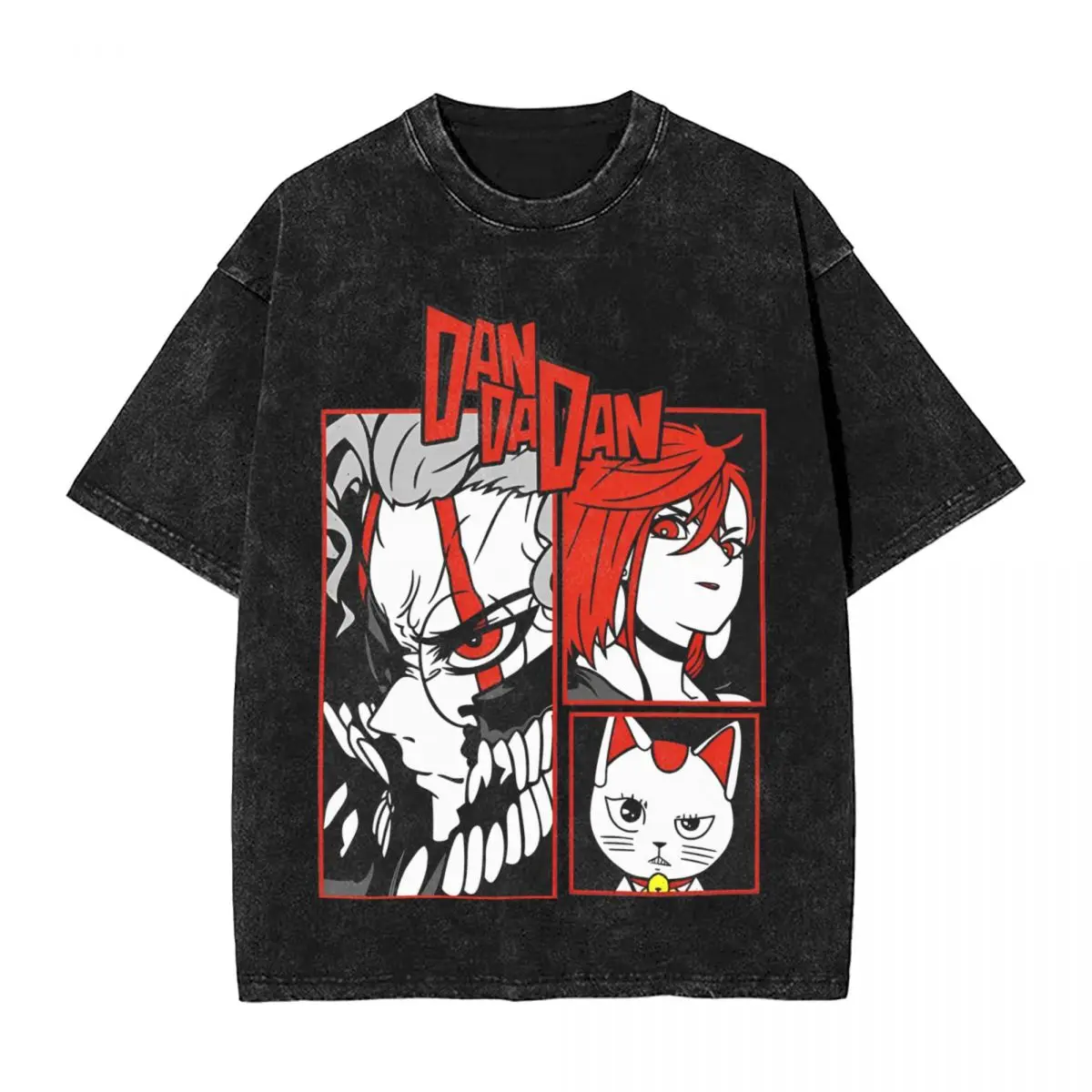 

Dandadan Okarun Momo Cat Washed футболки уличная одежда в стиле хип-хоп винтажные футболки футболки для мужчин и женщин 100% хлопок большие размеры лето