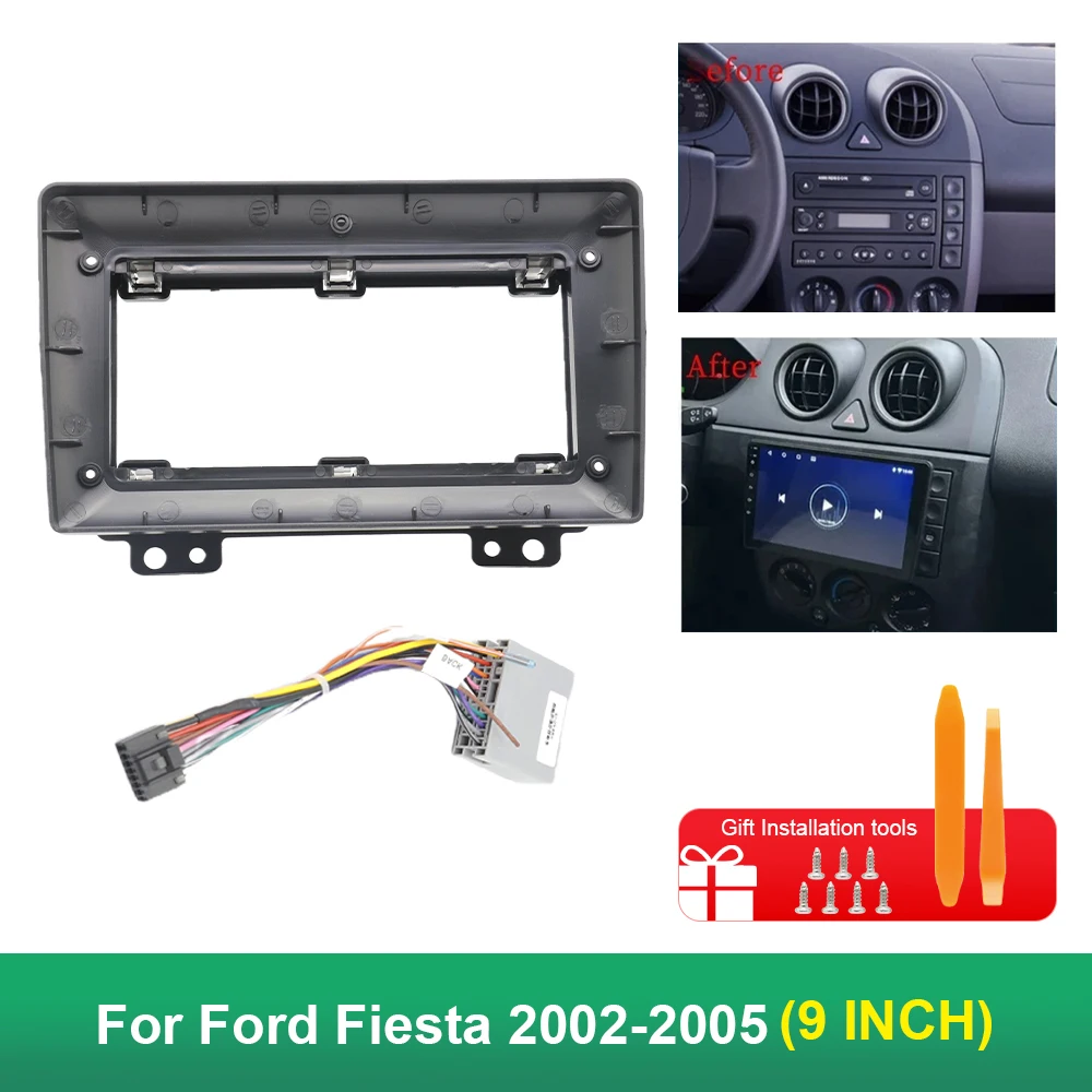 Image of 9-Zoll-Autrahmen-Faszienadapter Android Radio Audio Panel Kit für Ford Fiesta 2002–2005