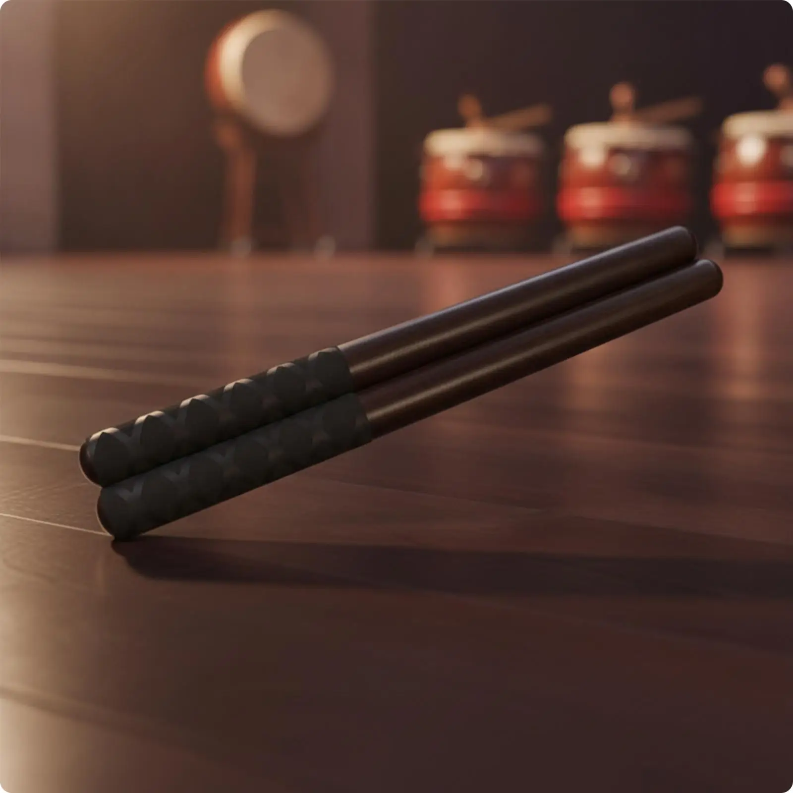 Purple Sandalwood Drumstick for Stage Show with Sweat Absorbent Textured Grip Durable Lion Dance Drum Mallet