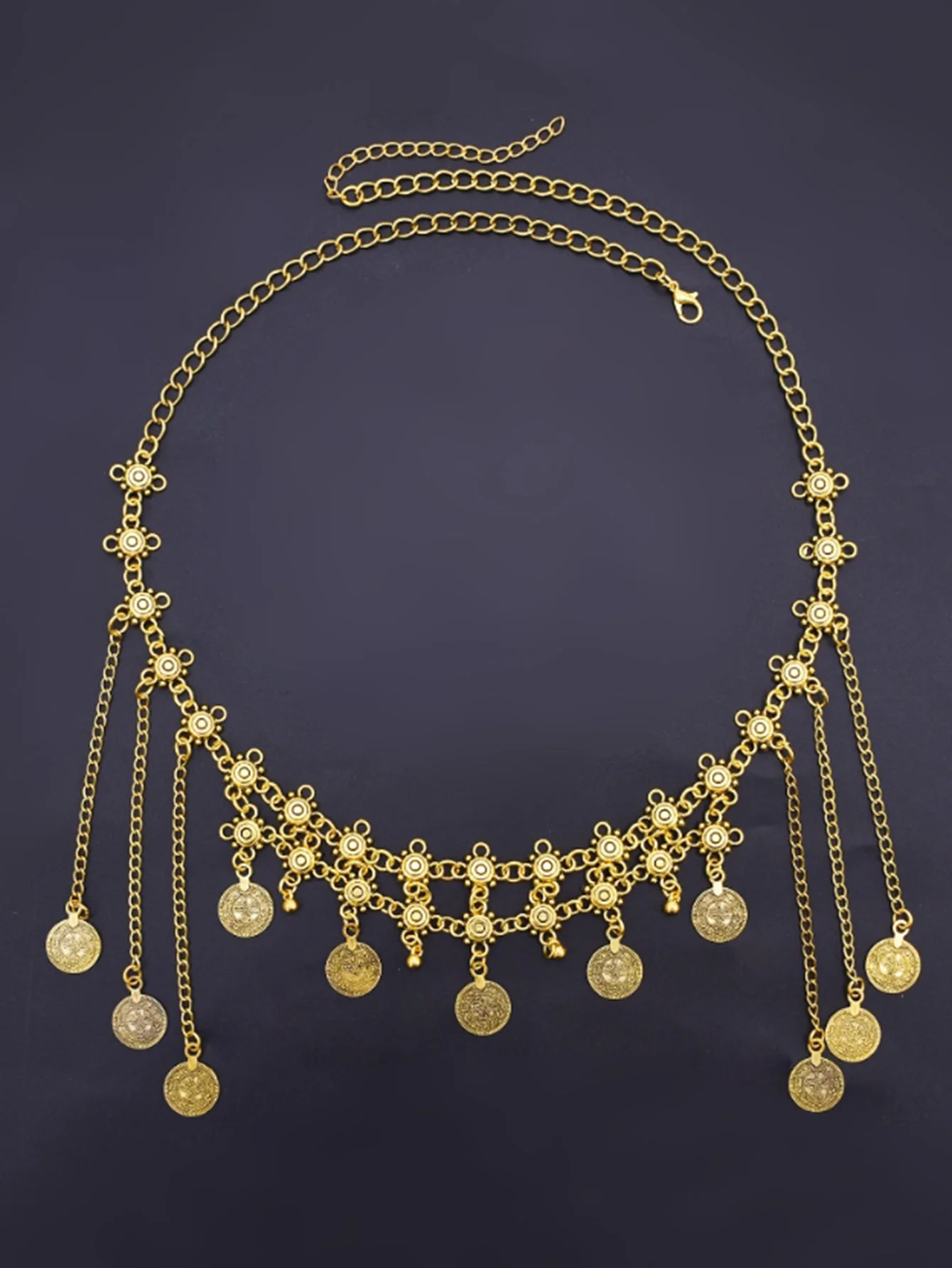 1 Stück Retro-Haarkette aus Legierung mit Münzanhängern – Extravaganter Quasten-Kopfschmuck, perfekt für den Alltag, Partys, Valentinstag und als Brautgeschenk. – Detail 4