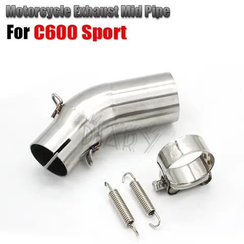 For C600 C650GT C 600 Sport C650 GT 51mm Motorcycle Exhaust Muffler Middle Link Pipe Connector Escape Moto Bike Elbow Motorbike