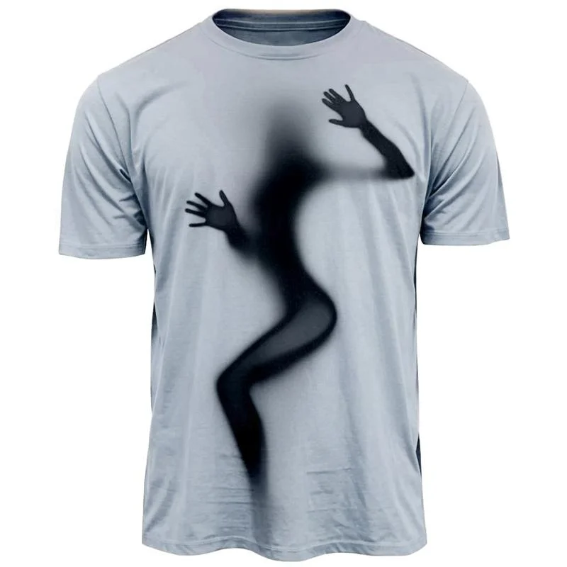 Sexy Girl's Shadow Short Sleeve T-shirt 3D Printed Polyester Tees Summer Casual T Shirts Women's Tops Trend Cool Unisex Clothing