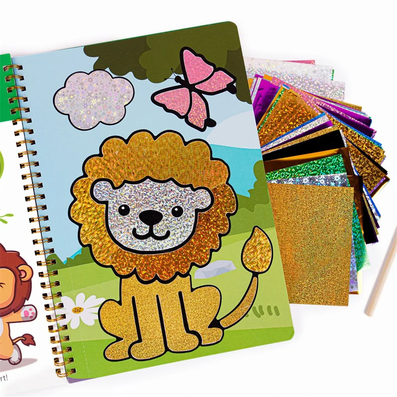 DIY Magic Rainbow Art Stickers Drawing Set Creative Drawing Toys Early Learning Educational Toys for Children Kids Handmade Gift