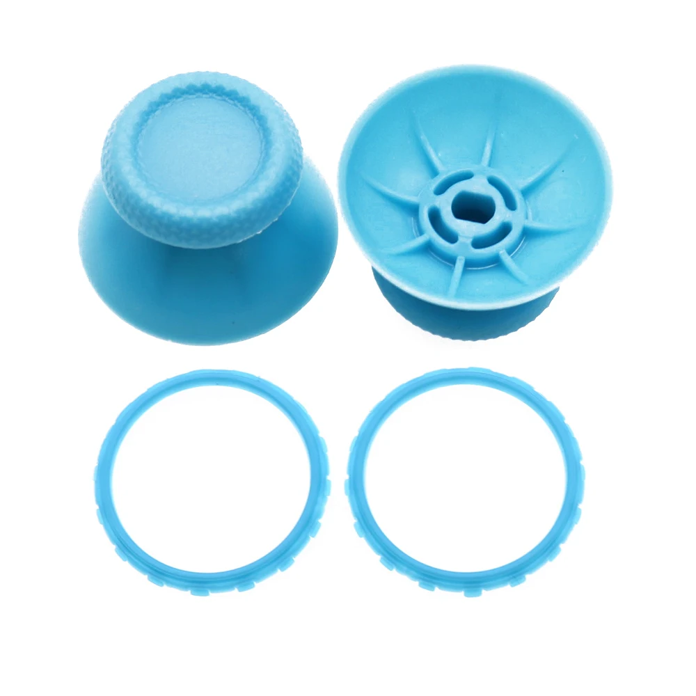 For Sony Dualsense 5 PS5 Controller 3D Analog Mushroom Cap Thumbstick Joystick Cover with Accent Rings Plastic