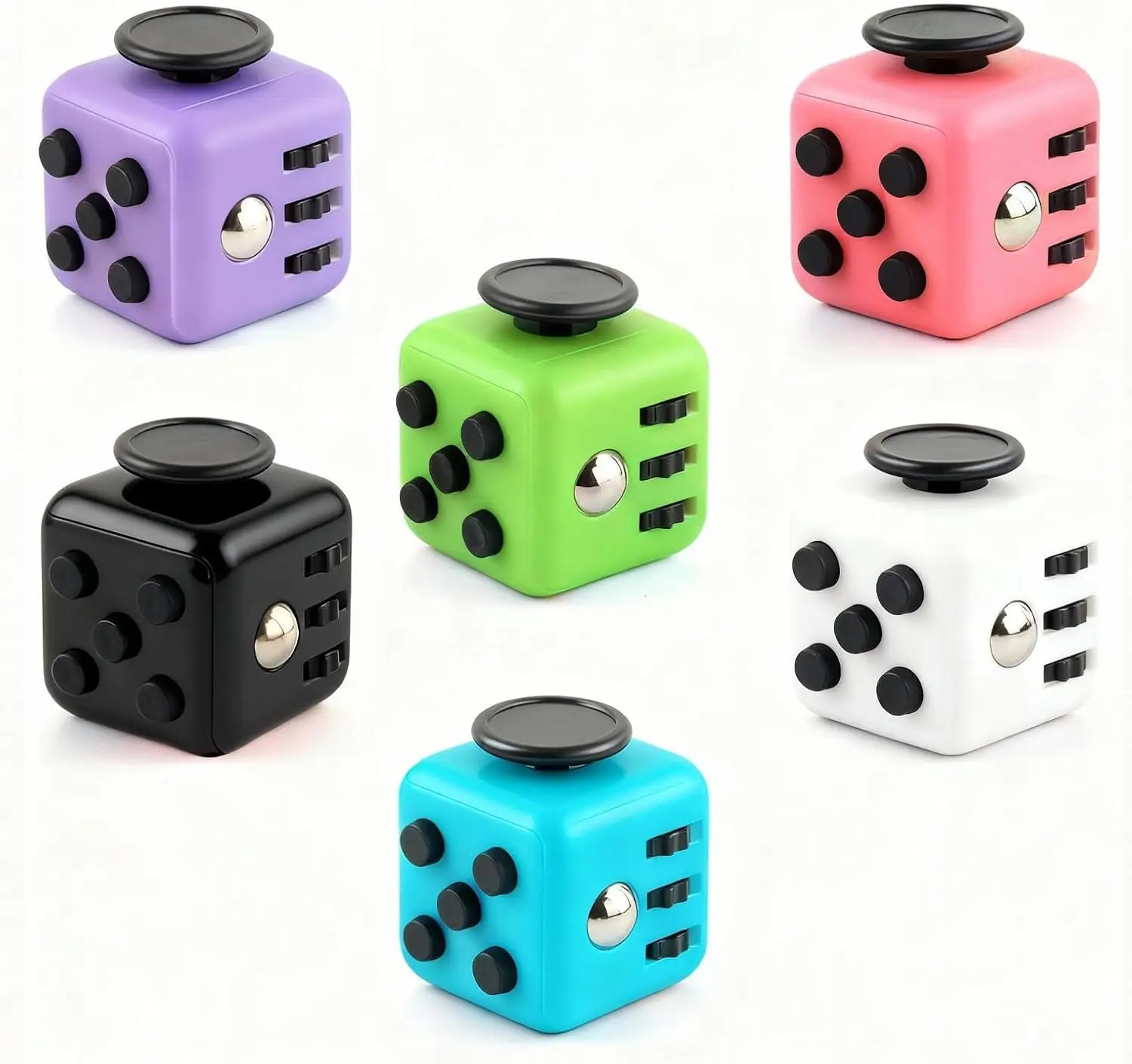 

Набор из 6 игрушек-кубиков (фиджет-кубы и инфинити-кубы) для снятия стресса и улучшения концентрации, сенсорные гаджеты для взрослых и детей