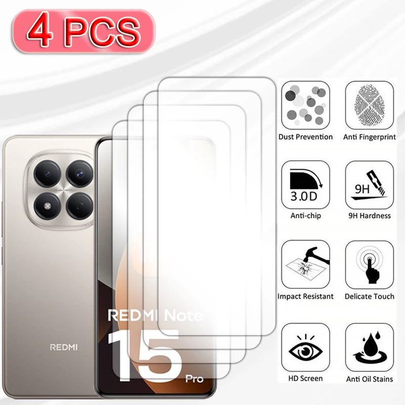 

Screen Protector For Xiaomi Redmi Note 15 Pro 4G Glass Clear HD Protective Film For Redmi Note 15 Pro 4G Camera Lens Protector