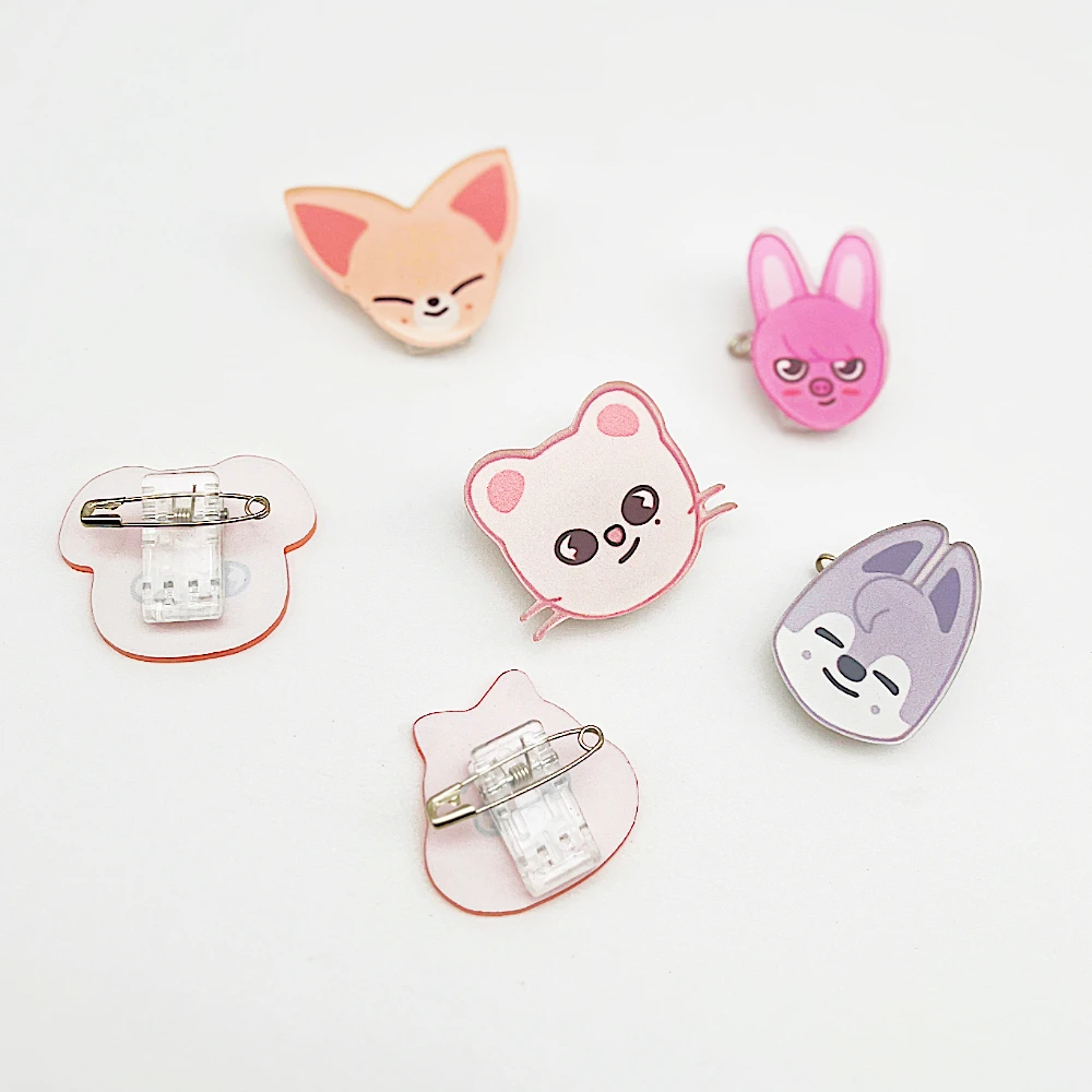 الكرتون الحيوان لطيف بروش بروش شارة متعددة الوظائف دبوس كليب Hwanghyun فيليكس Bangchan تشانغبين هان Seungmin في Leehnow Kpop