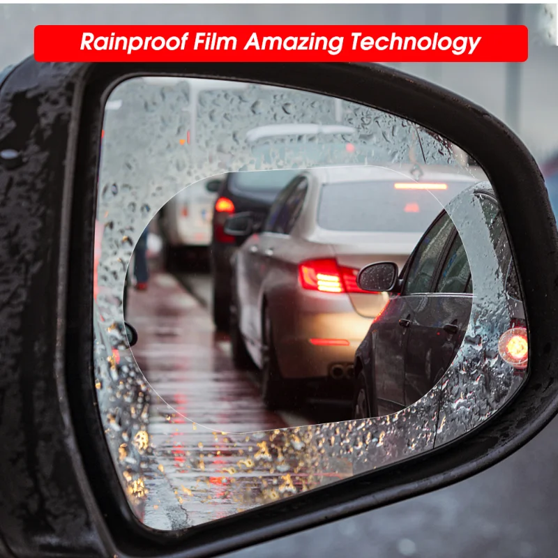 Car Rearview Mirror Rainproof Film Window Glass Antifog Waterproof Sticker Truck Rearview Mirror Transparent Film Auto Parts